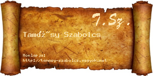 Tamásy Szabolcs névjegykártya